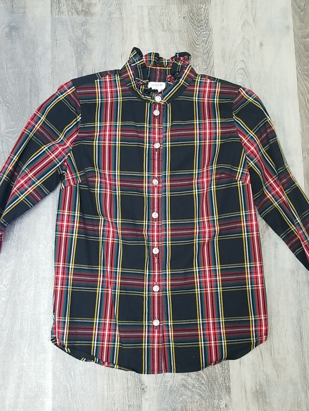 J. Crew Black, Red and Yellow Plaid Button-Down Shirt